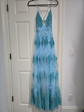 Light Blue Tulle Maxi Dress